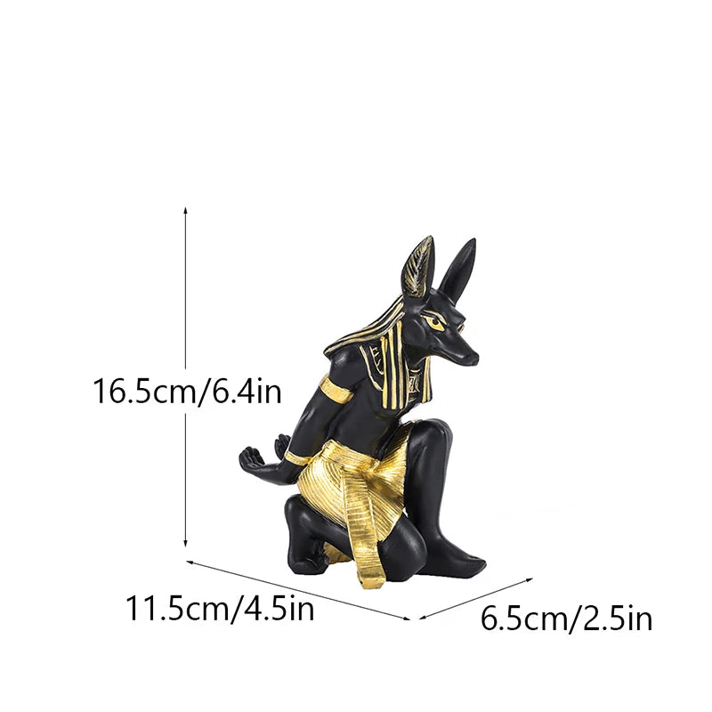 Resin Egyptian Anubis Dog Cat God Figurines-Wine Rack