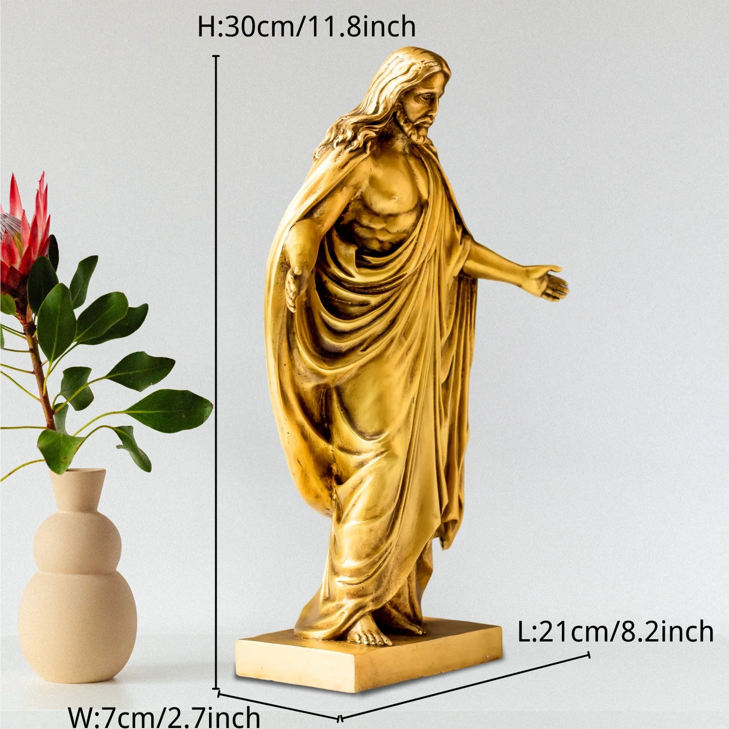 12.2" Jesus Bronze Sculpture Christ.