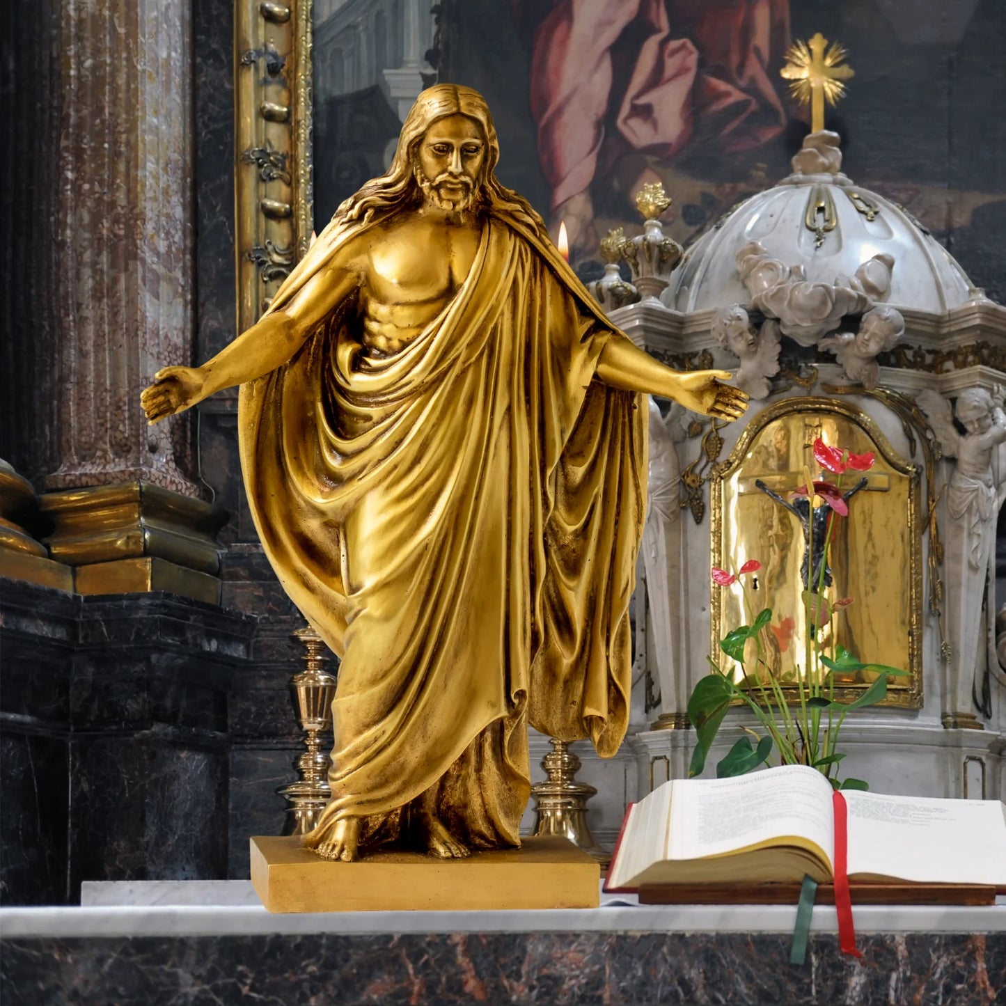12.2" Jesus Bronze Sculpture Christ.