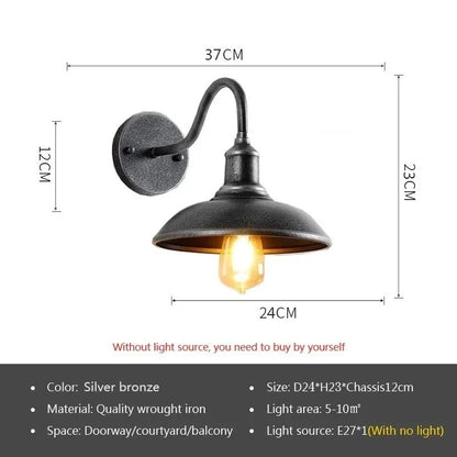 Retro Waterproof LED Wall Lamp Outdoor Courtyard Villa Garden