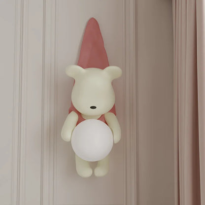 Resin Wall Lamp Light Cute Little Bear Design Children's Room