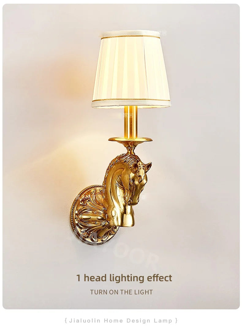 Living Room Full Copper Crystal-Wall Lamp European