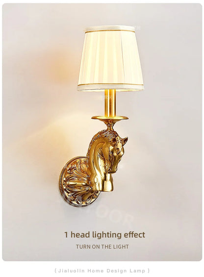 Living Room Full Copper Crystal-Wall Lamp European
