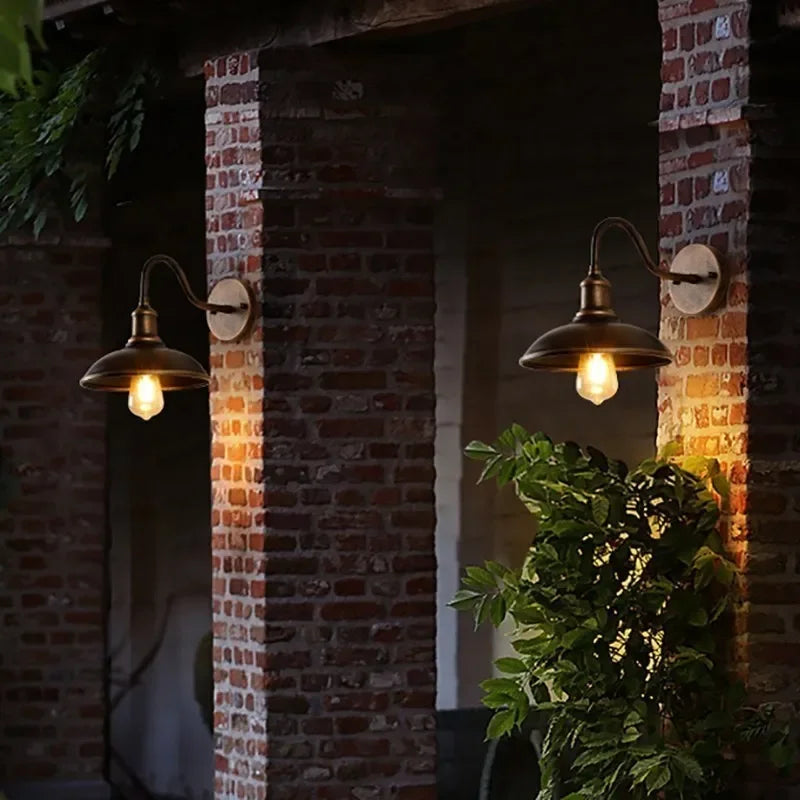 Retro Waterproof LED Wall Lamp Outdoor Courtyard Villa Garden