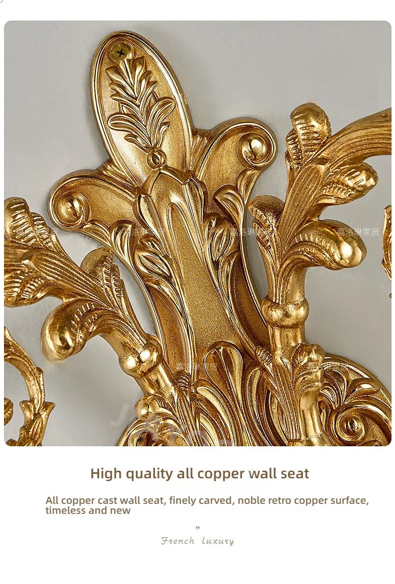 Living Room Full Copper Crystal-Wall Lamp European
