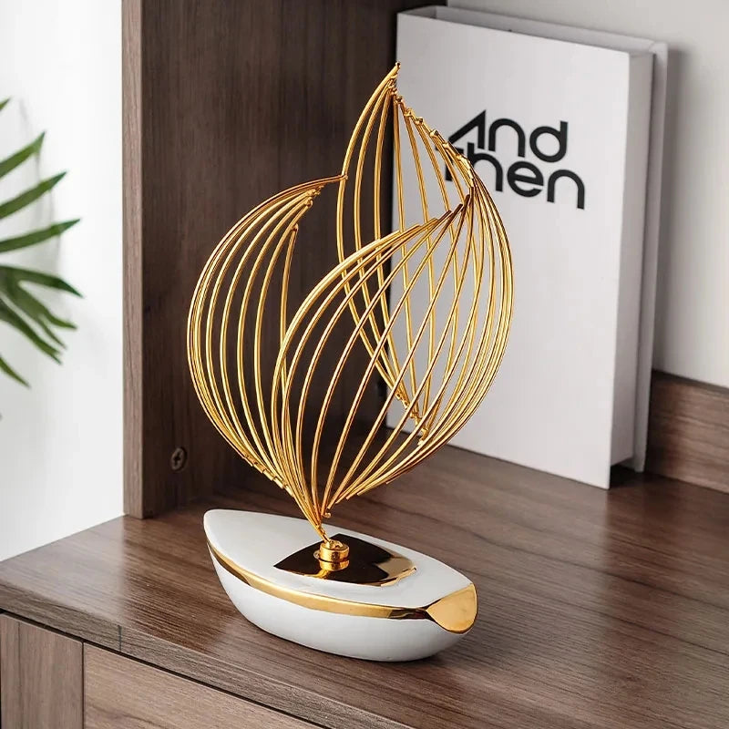 Abstract Ceramic Metal Sculpture-Home Decor