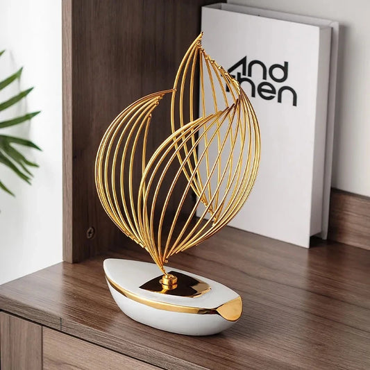 Abstract Ceramic Metal Sculpture-Home Decor