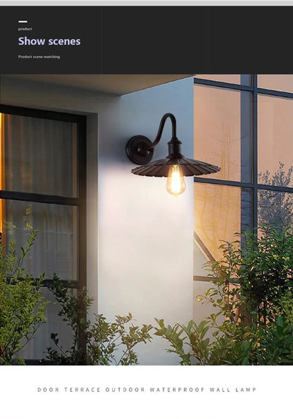 Retro Waterproof LED Wall Lamp Outdoor Courtyard Villa Garden