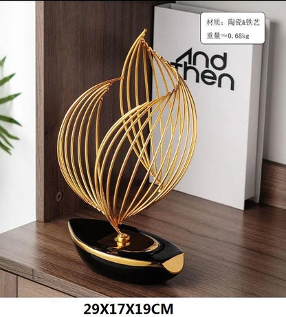 Abstract Ceramic Metal Sculpture-Home Decor