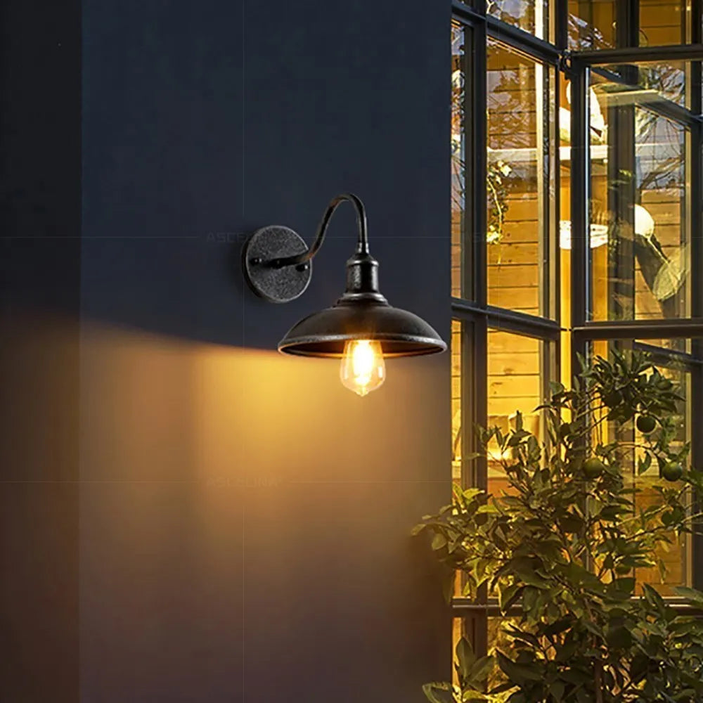 Retro Waterproof LED Wall Lamp Outdoor Courtyard Villa Garden