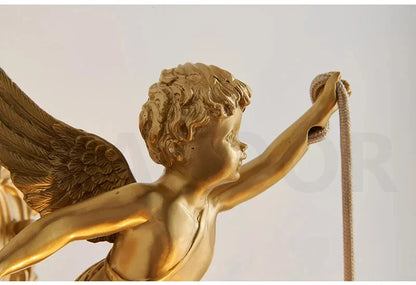French Retro Copper Angel Flower Crystal Wall Lamp