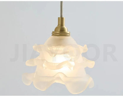 French Retro Copper Angel Flower Crystal Wall Lamp