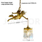 French Retro Copper Angel Flower Crystal Wall Lamp