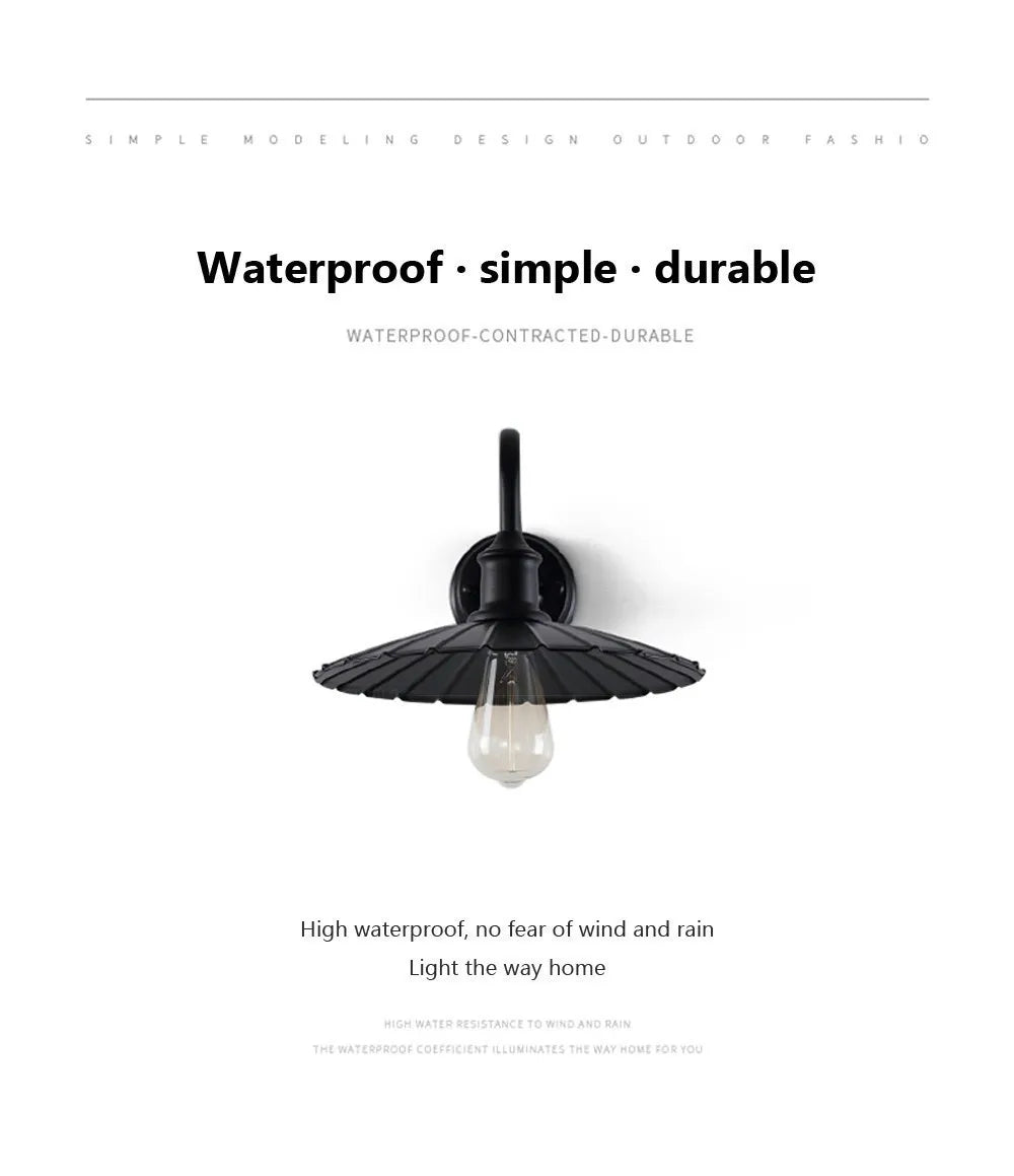 Retro Waterproof LED Wall Lamp Outdoor Courtyard Villa Garden