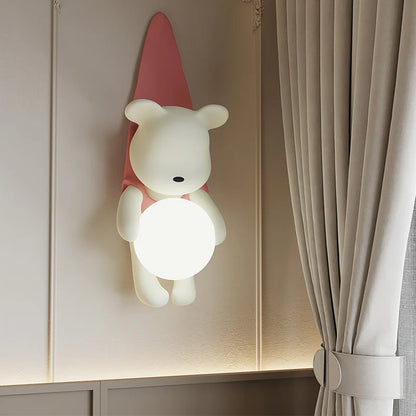 Resin Wall Lamp Light Cute Little Bear Design Children's Room