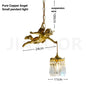 French Retro Copper Angel Flower Crystal Wall Lamp