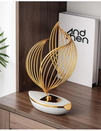 Abstract Ceramic Metal Sculpture-Home Decor
