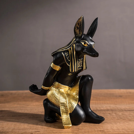 Resin Egyptian Anubis Dog Cat God Figurines-Wine Rack