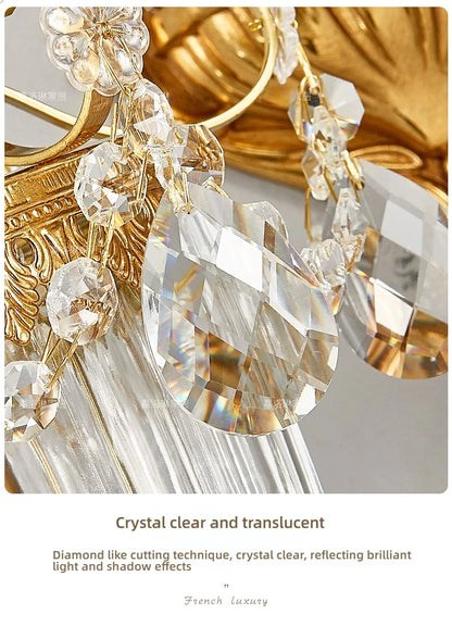 Living Room Full Copper Crystal-Wall Lamp European