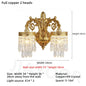 Living Room Full Copper Crystal-Wall Lamp European