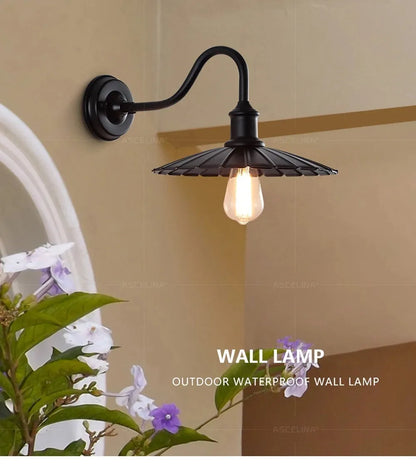 Retro Waterproof LED Wall Lamp Outdoor Courtyard Villa Garden