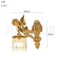 French Retro Copper Angel Flower Crystal Wall Lamp