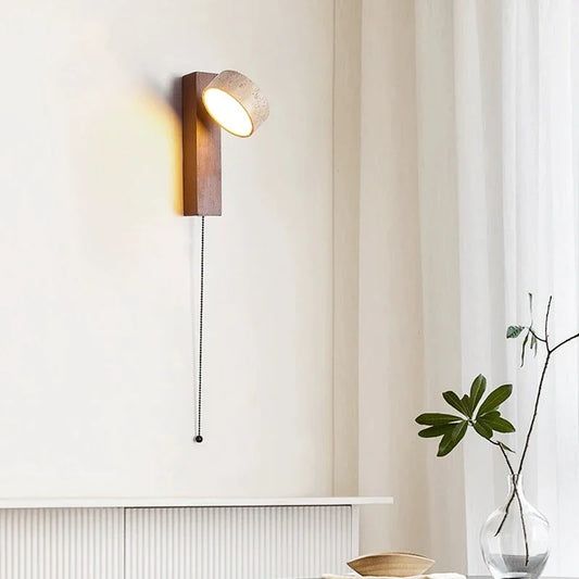 Bedroom Bedside Wall Lamp With Pull