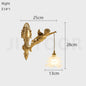 French Retro Copper Angel Flower Crystal Wall Lamp