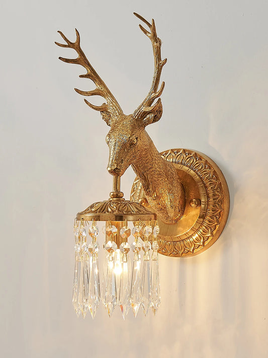 Living Room Full Copper Crystal-Wall Lamp European
