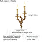 Living Room Full Copper Crystal-Wall Lamp European