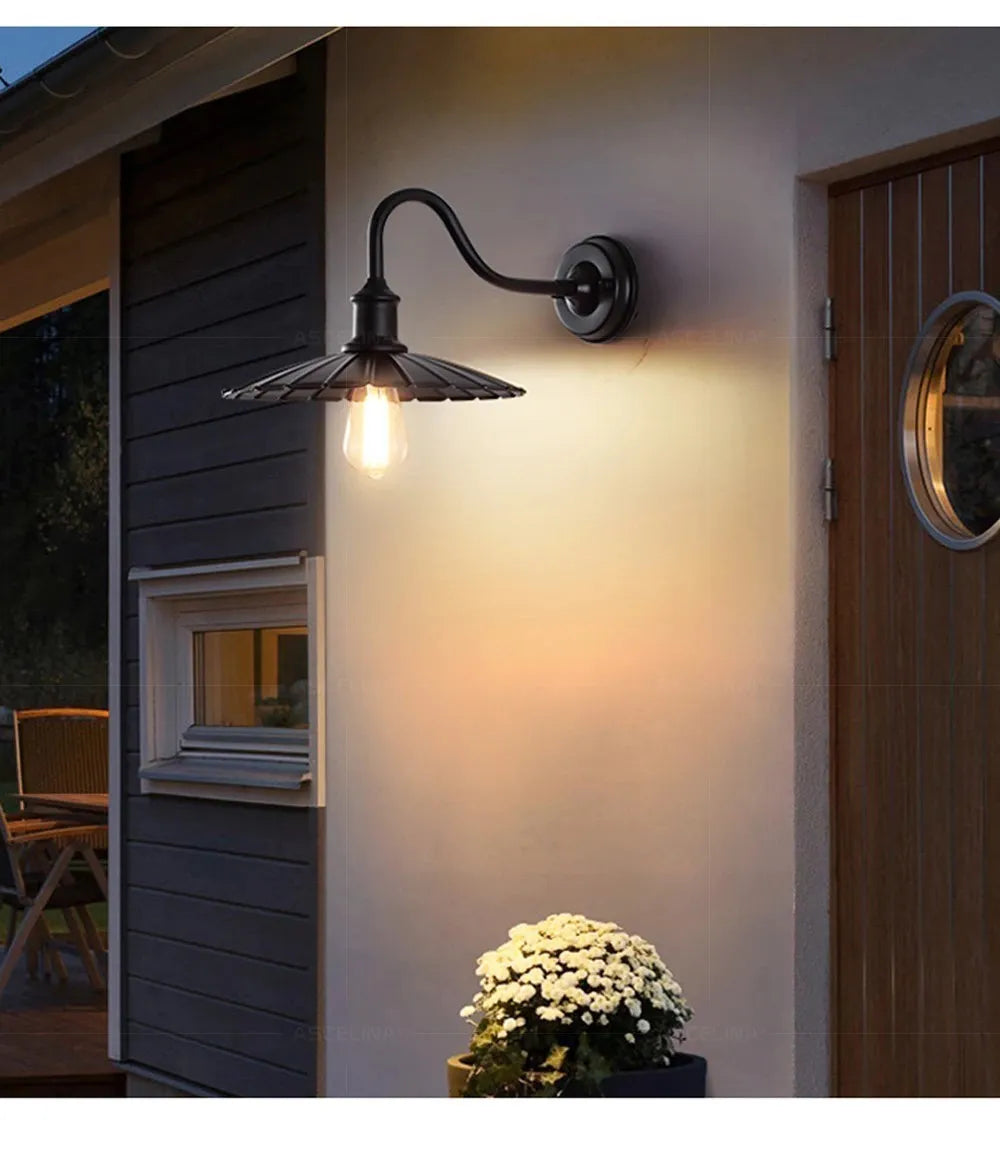 Retro Waterproof LED Wall Lamp Outdoor Courtyard Villa Garden