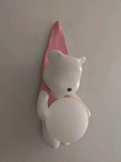 Resin Wall Lamp Light Cute Little Bear Design Children's Room