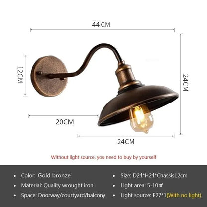 Retro Waterproof LED Wall Lamp Outdoor Courtyard Villa Garden